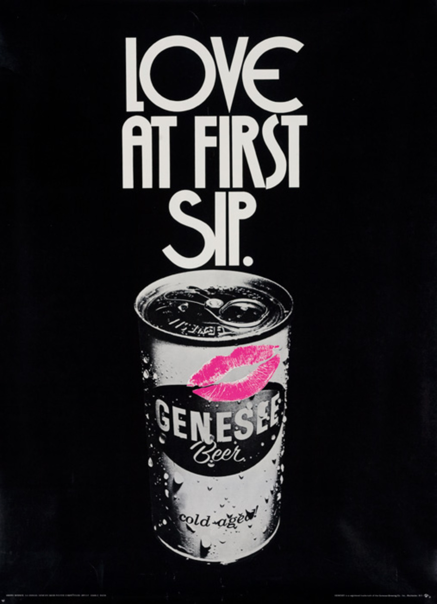 Love at First Sip Original Generee Beer Advertising Poster