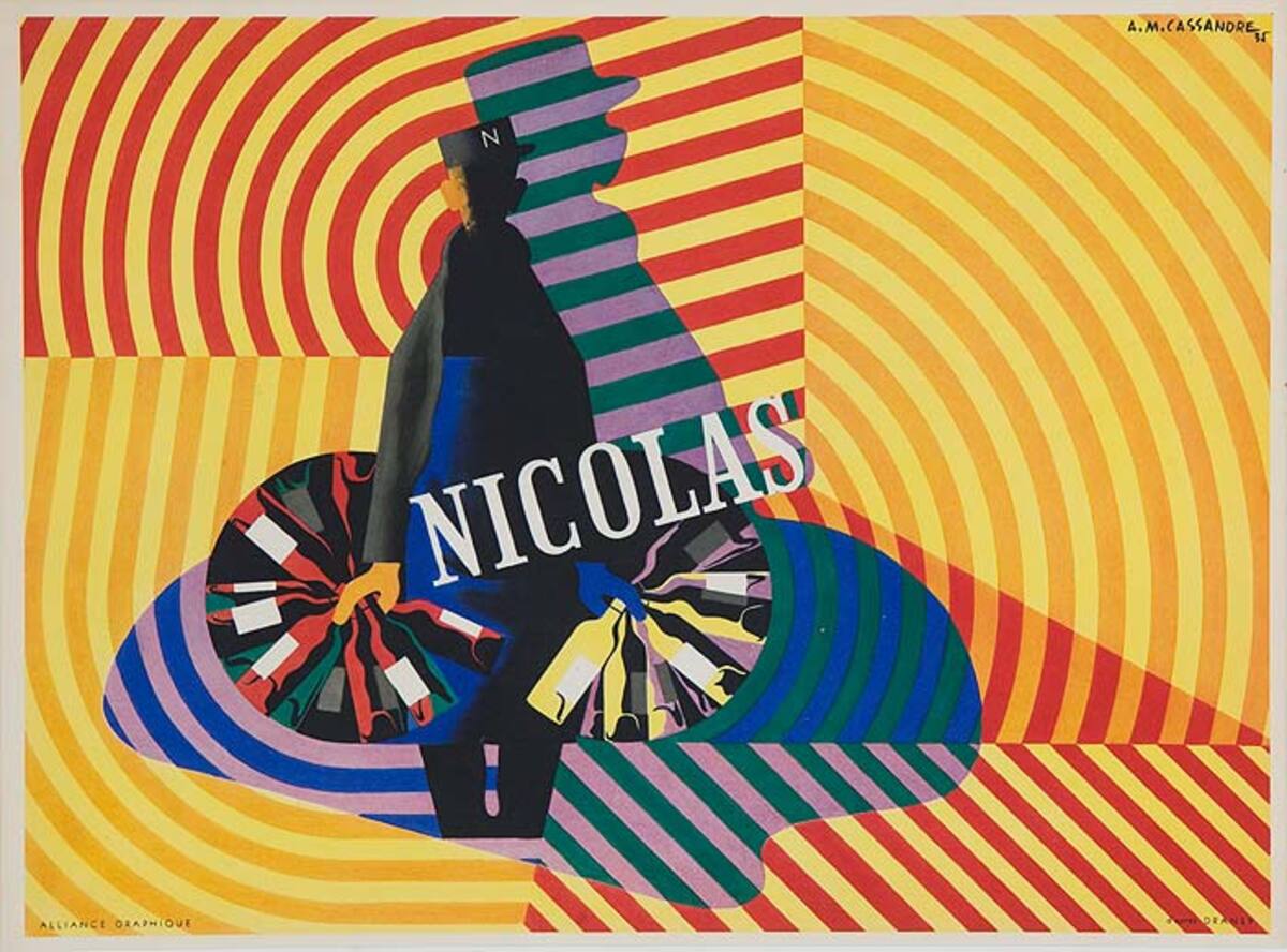 Nicolas Wine Original French Advertising Poster