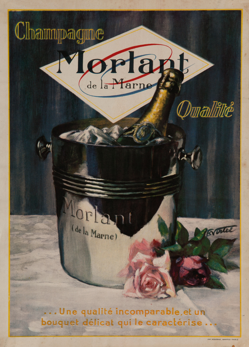 Champagne Morlant Original Vintage French Advertising Poster