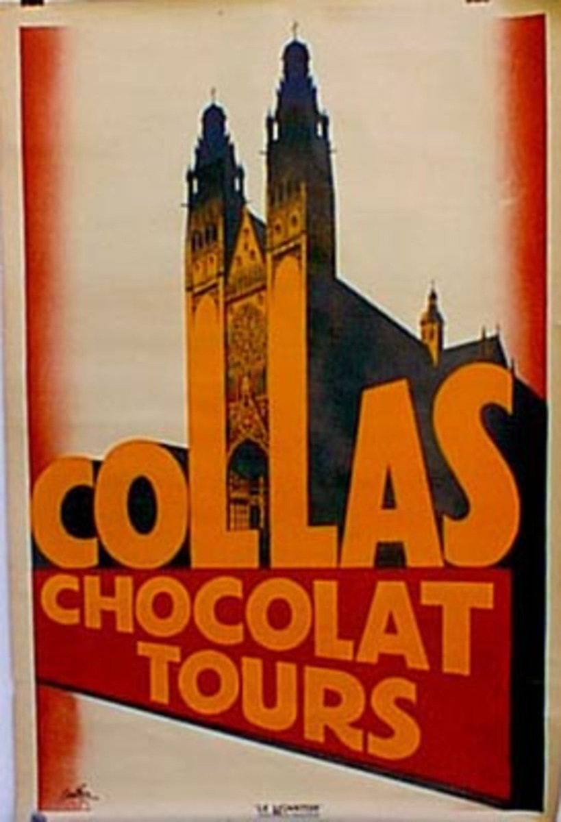 Collas Chocolate Original Vintage Advertising Poster 