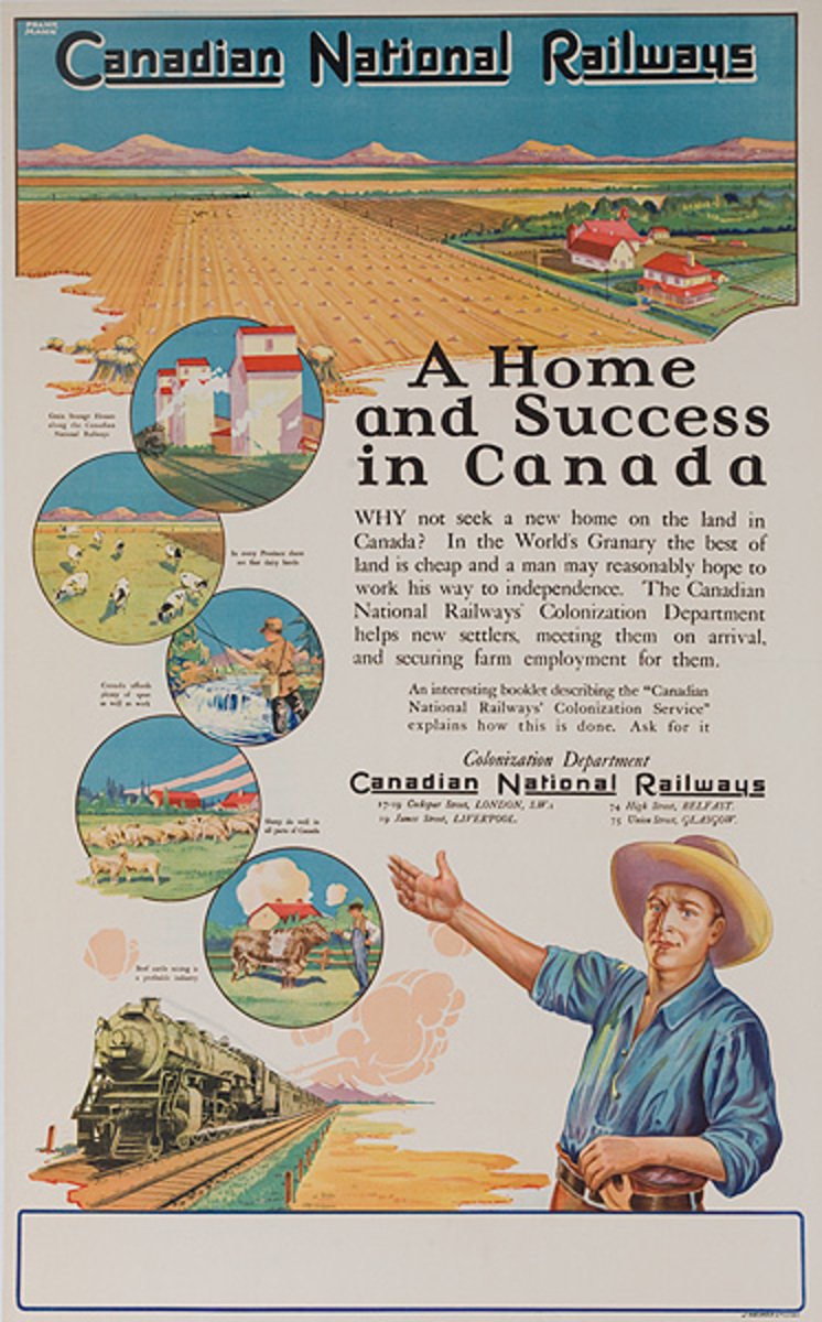Canadian National Railways Original Travel Poster A Home and Success in Canada