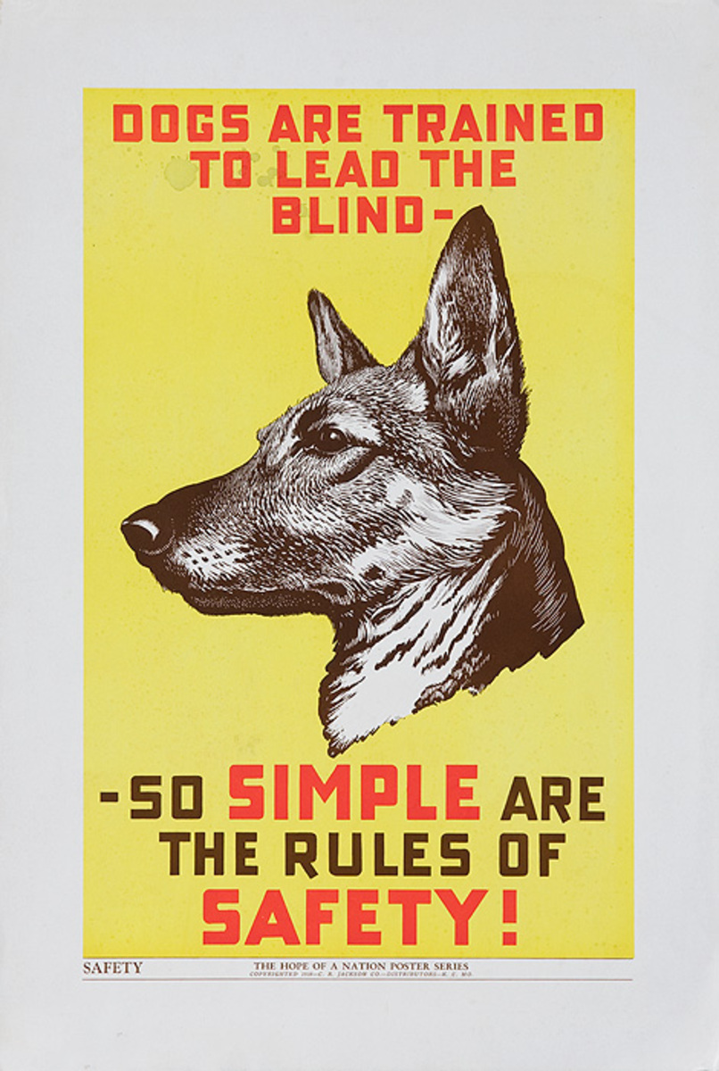 Dogs Are Trained to Lead the Blind Original American Hope of A Nation Citizenship Poster