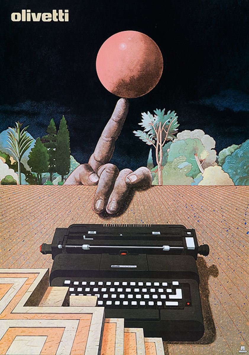 Original Italian Olivetti Electric Typewriter Poster