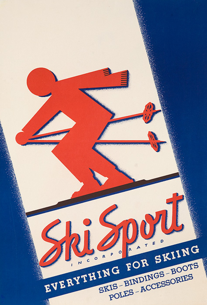 Ski Sport Everything for Skiing Original American Advertising Poster