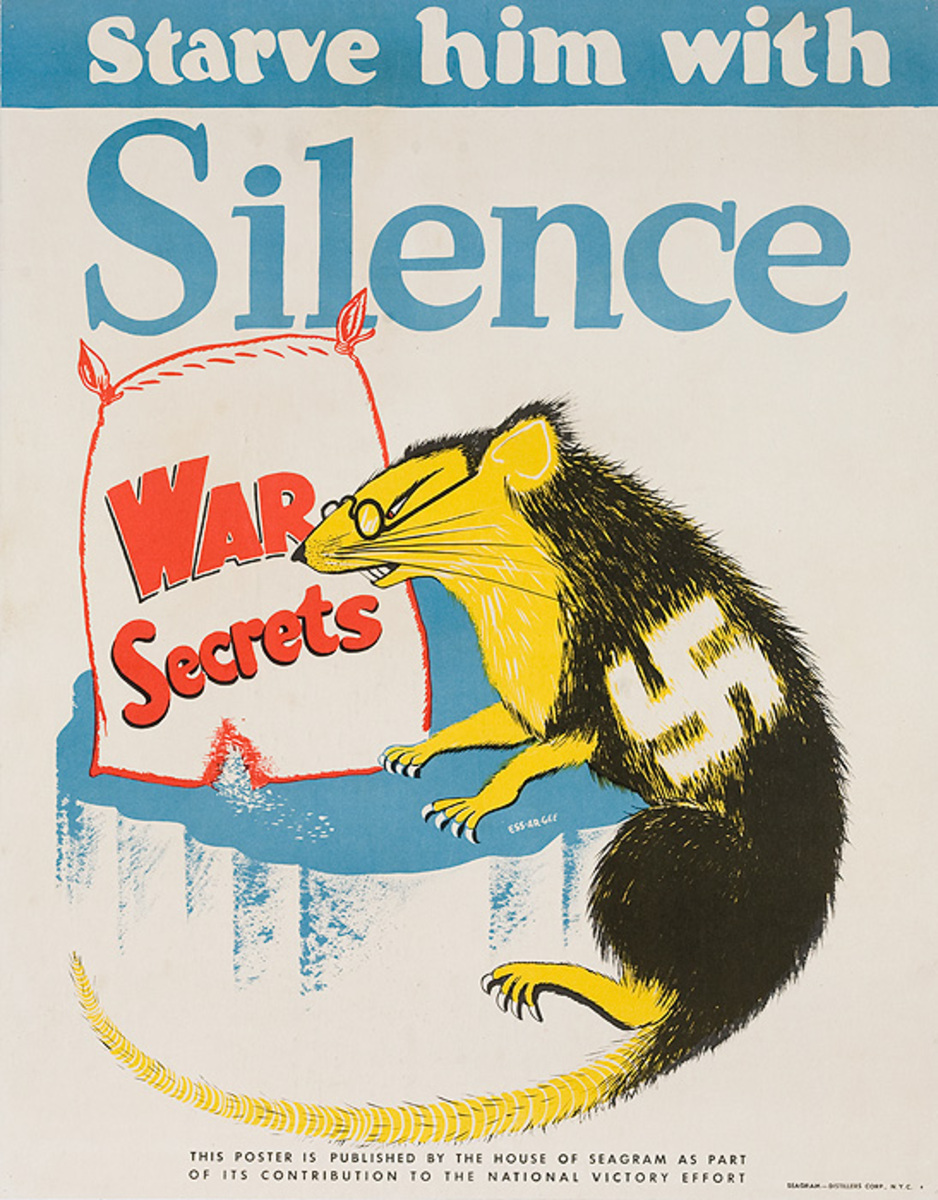 Starve Him WIth Silence, Original WWI Home Front Poster