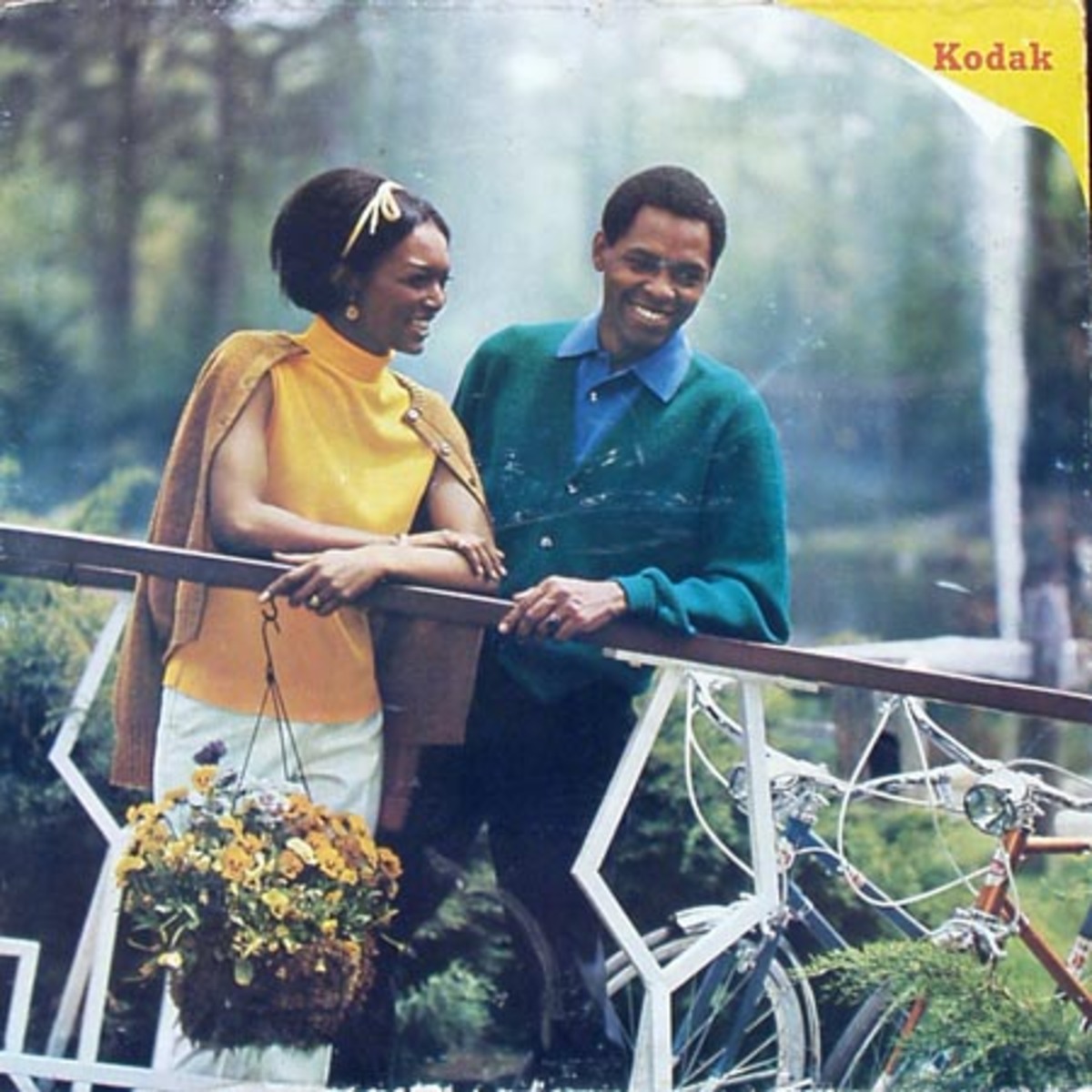 Kodak Film Original Advertising Poster African American Couple Bicycling