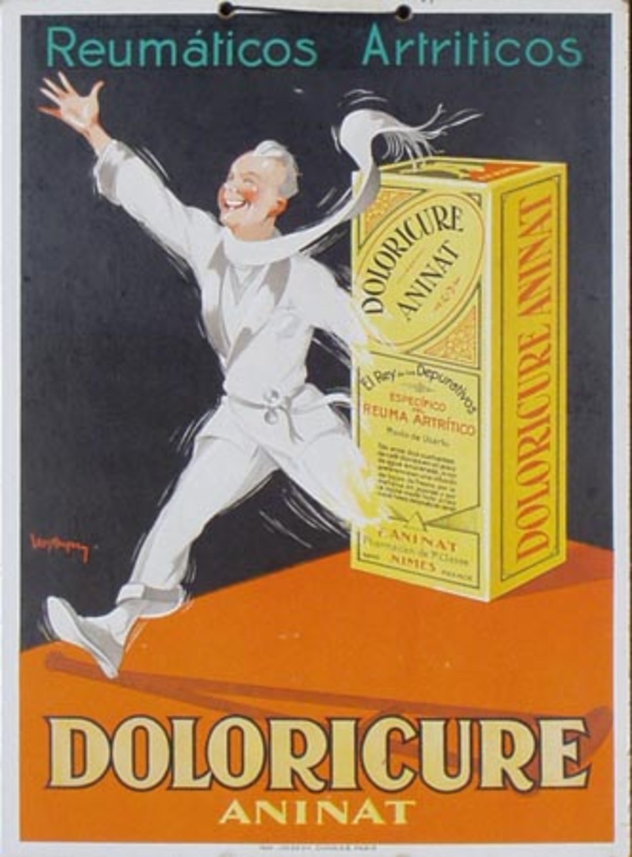 Doloricure Aninat Pantent Medicine Original Advertising Poster