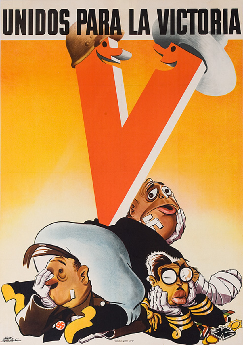 Unidos Para La Victoria Original American WWII Poster United for the Victory
