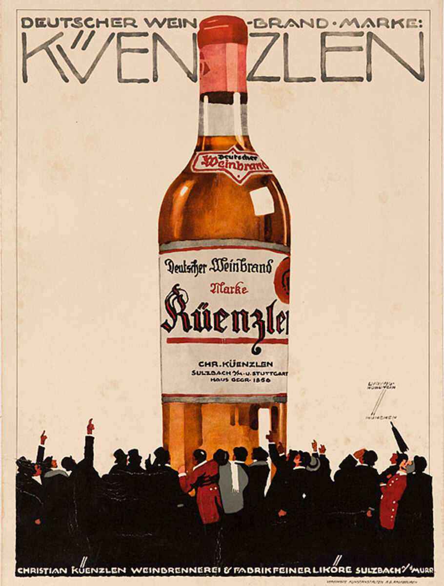 Kuenzlen Wine Original German Advertising Poster