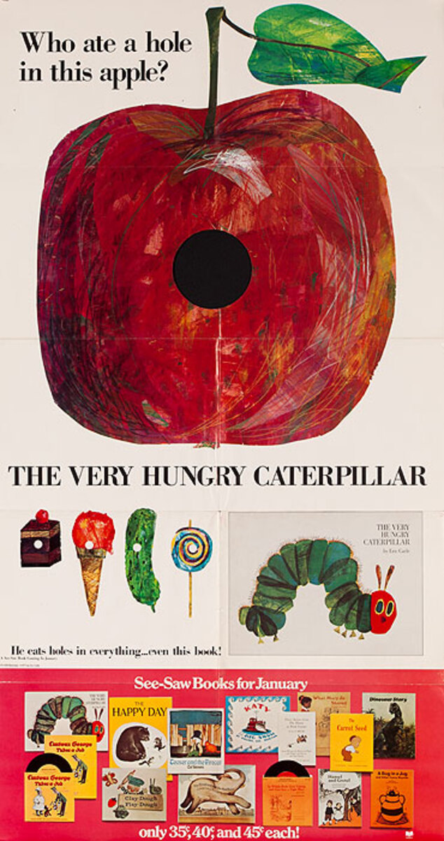 The Very Hungry Caterpillar Original American Book Poster