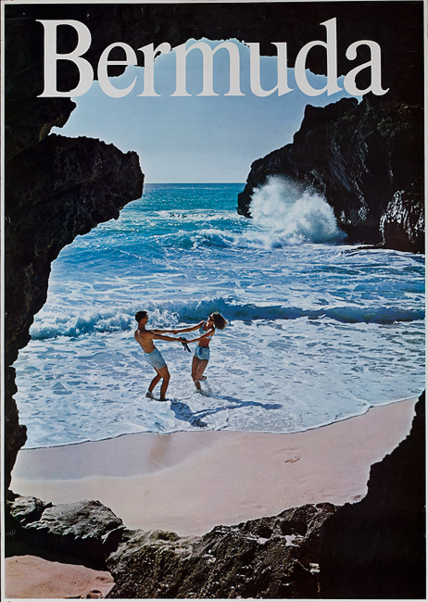 Original Bermuda Travel Couple on Beach Dancing
