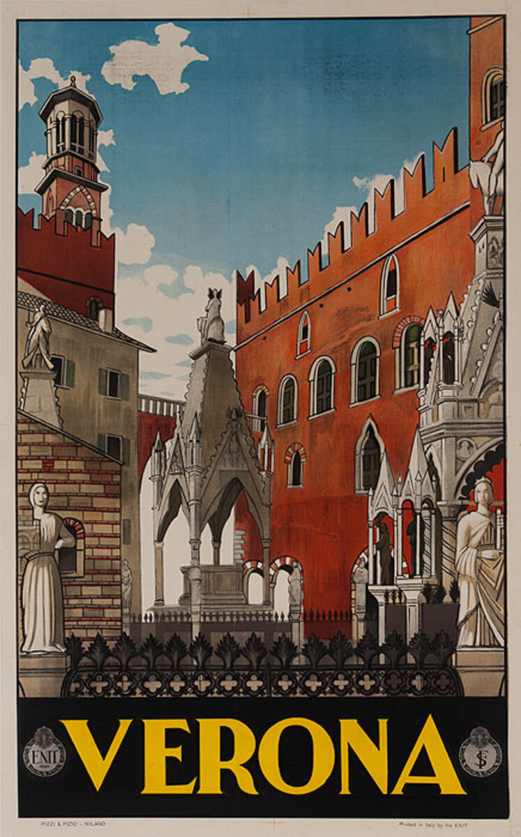 Verona Italy Original ENIT Travel Poster