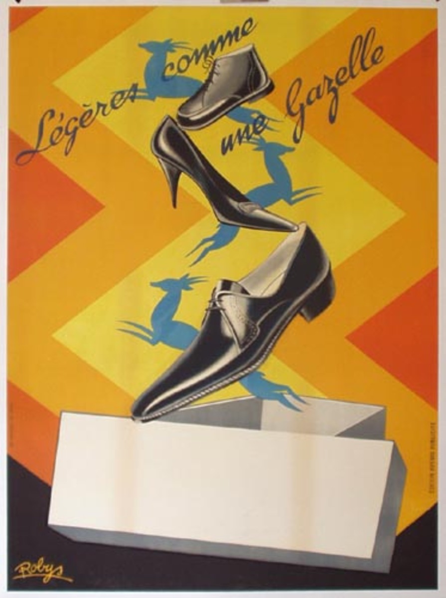 Gazelle Shoes Original Vintage Advertising Poster 