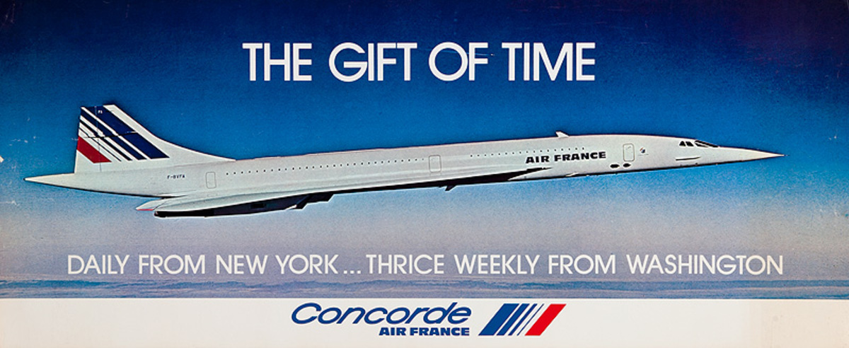 The Gift of Time Original Air France SST Travel Poster
