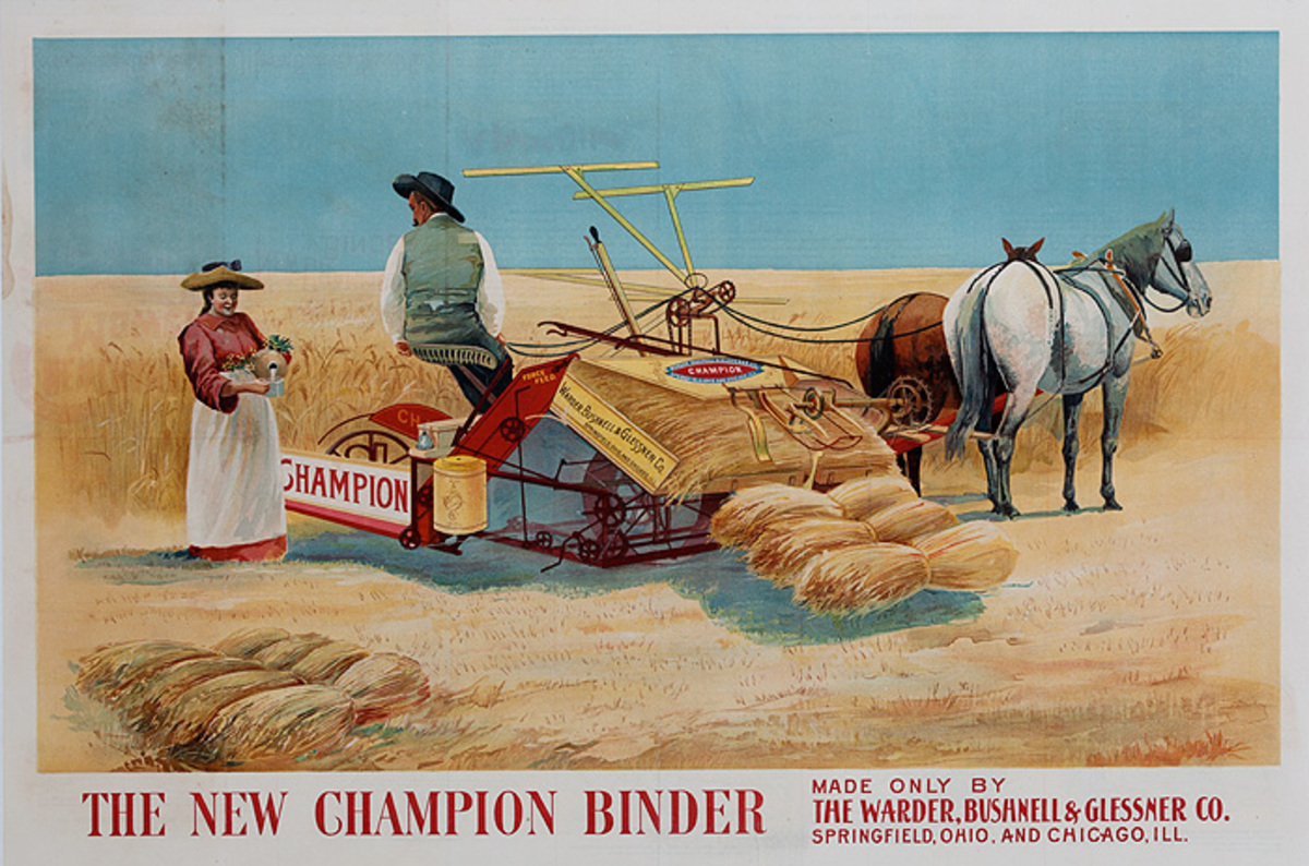 New Champion Binder Original American Farm Equipment Advertising Poster