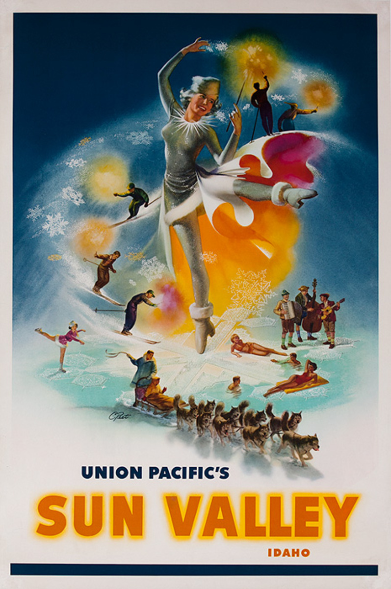 Union Pacific's Sun Valley Idaho Original Travel Poster icons
