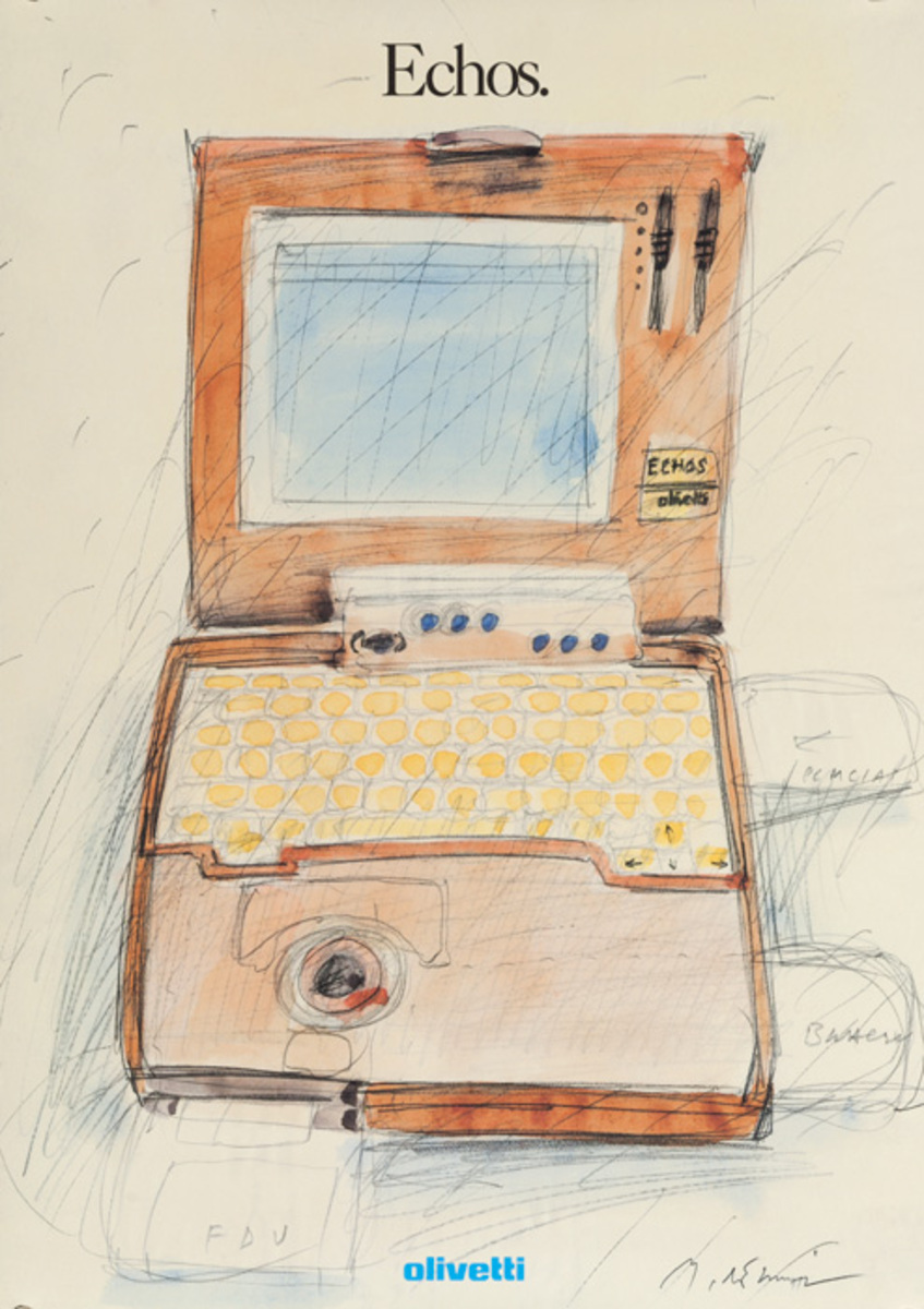 Echos Original Olivetti Laptop Computer Poster
