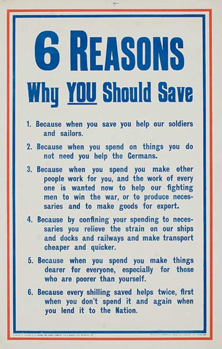 6 Reasons Why You Should Save Original British WWI Poster