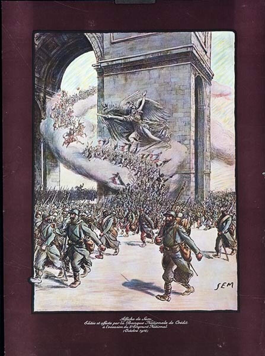 Affiche de Sem Editee et Offerte Par la Banque Nationale de Credit Original French WWI Poster