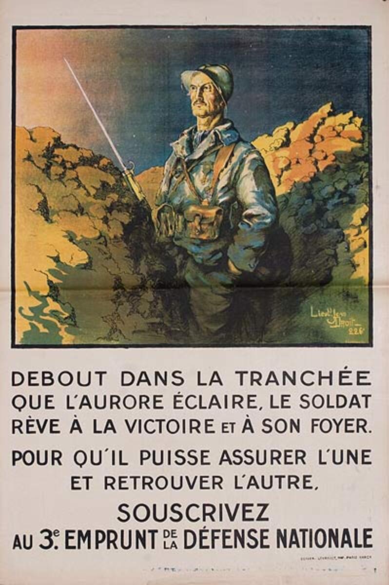 Debout Dans La Tranchee Original French WWI Poster