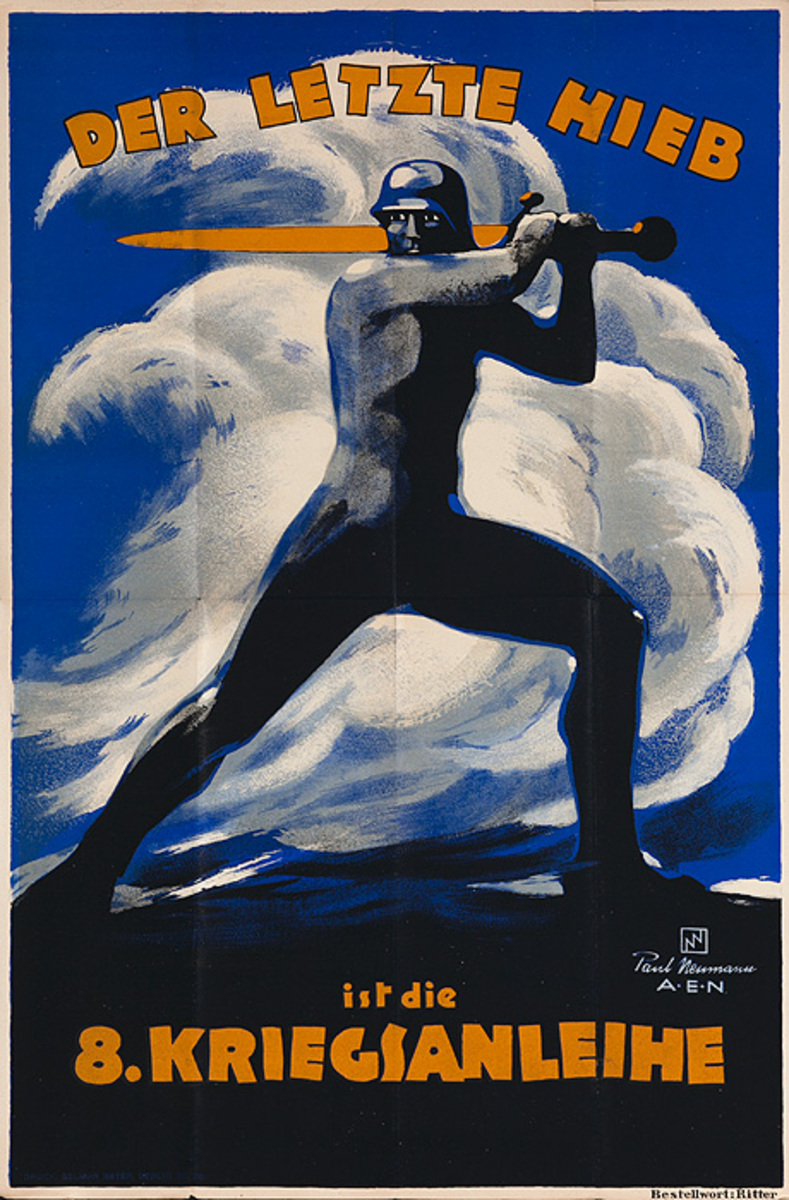 Der Letzte Hieb ist die 8. Kriegsanleihe Original German WWI Poster