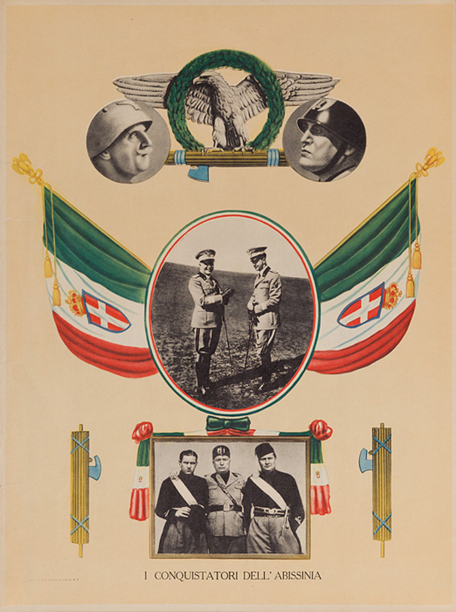 I Conquistatori Dell' Abissinia  Original WWII Benito Mussolini Poster