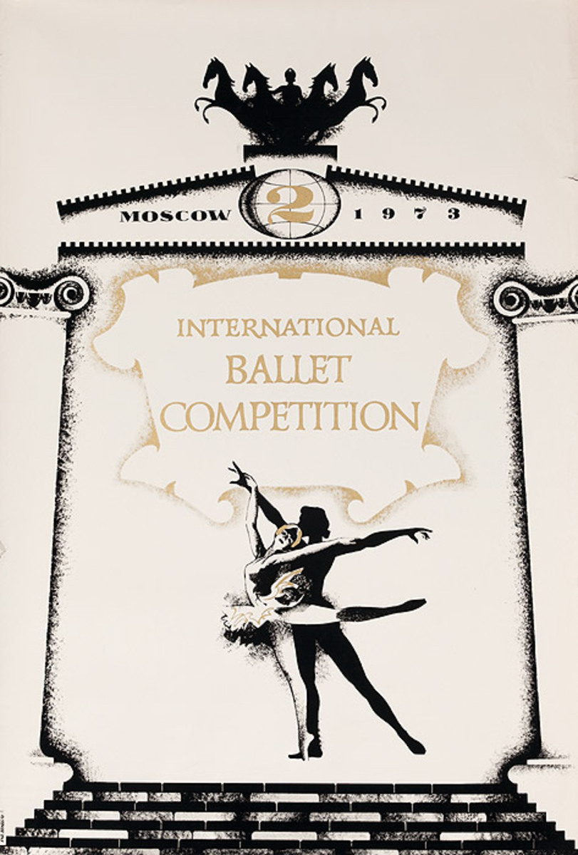 Original 1973 Moscow International Ballet Competition Poster