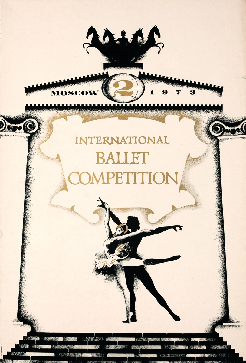 Original 1973 Moscow International Ballet Competition Poster