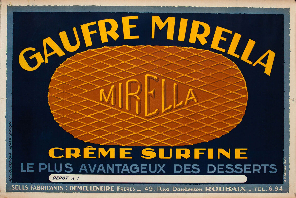 Bisquit Mirelle  Original Vintage Advertising Poster 