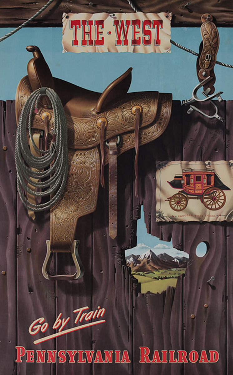 The West Original Pennsylvania Railroad Travel Poster