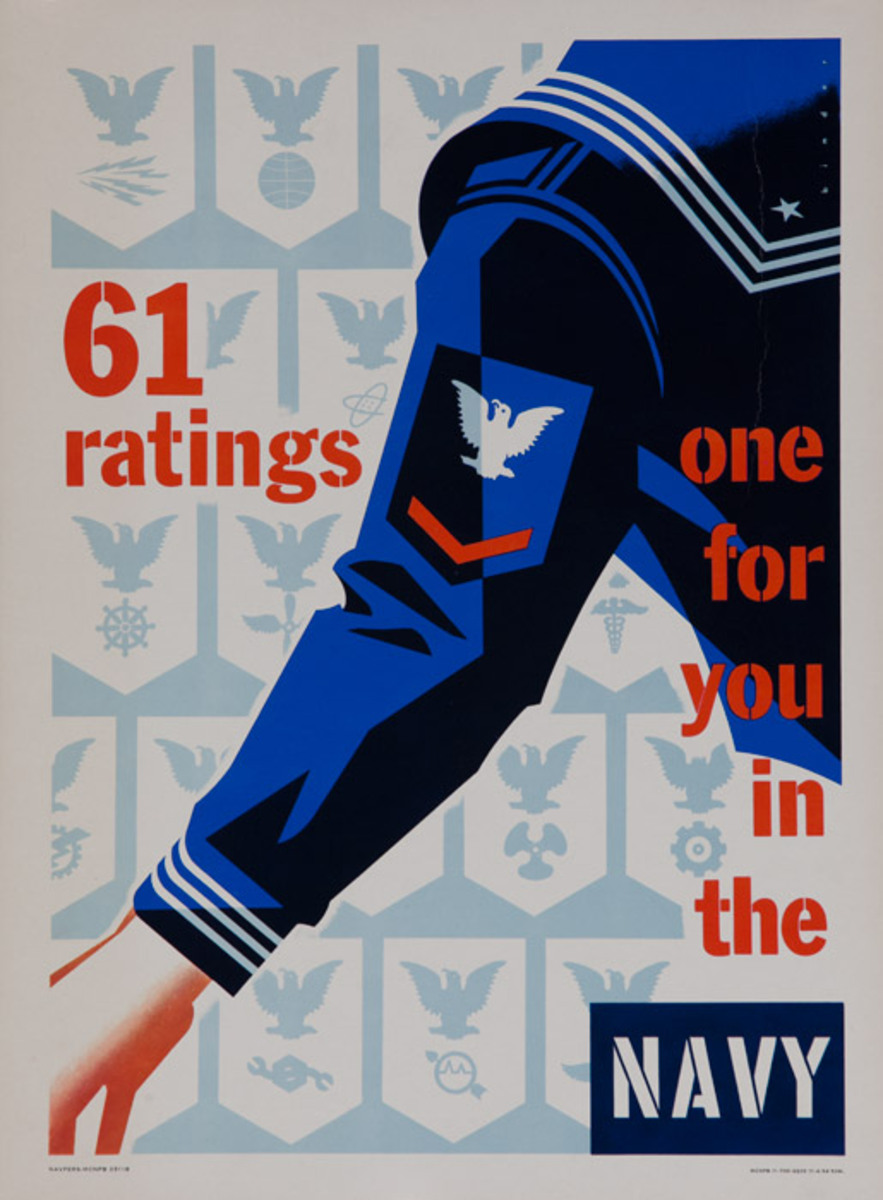 Original Korean War Era American Navy Recruiting Poster  61 Ratings