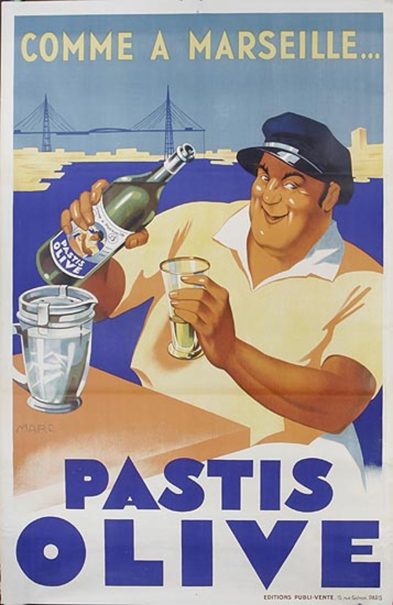 Pastis Olive Original French Advertising Poster