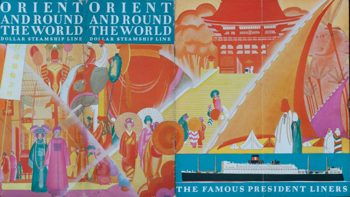 Orient and Round the World Original Dollar Steamship Line Travel Brochure
