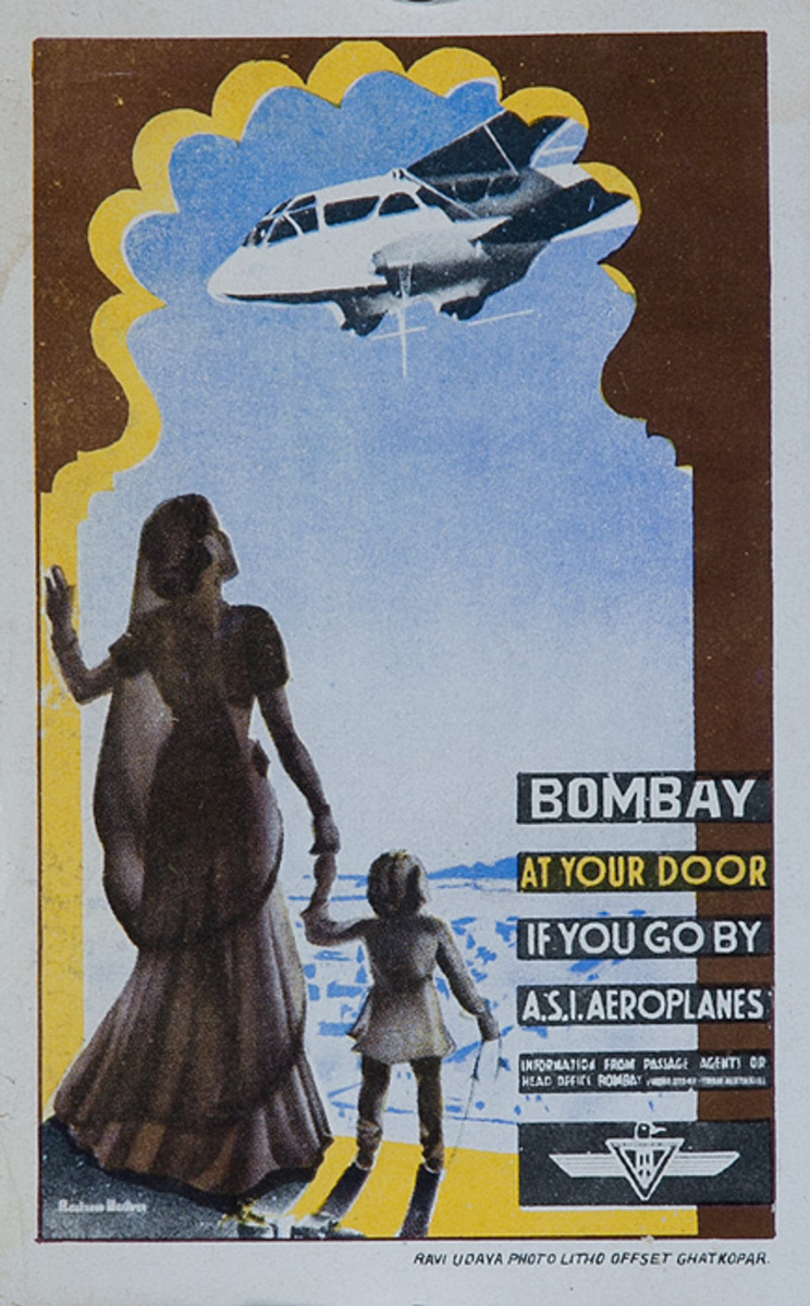 Bombay At Your Door ASI Aeroplanes Original Luggage Label