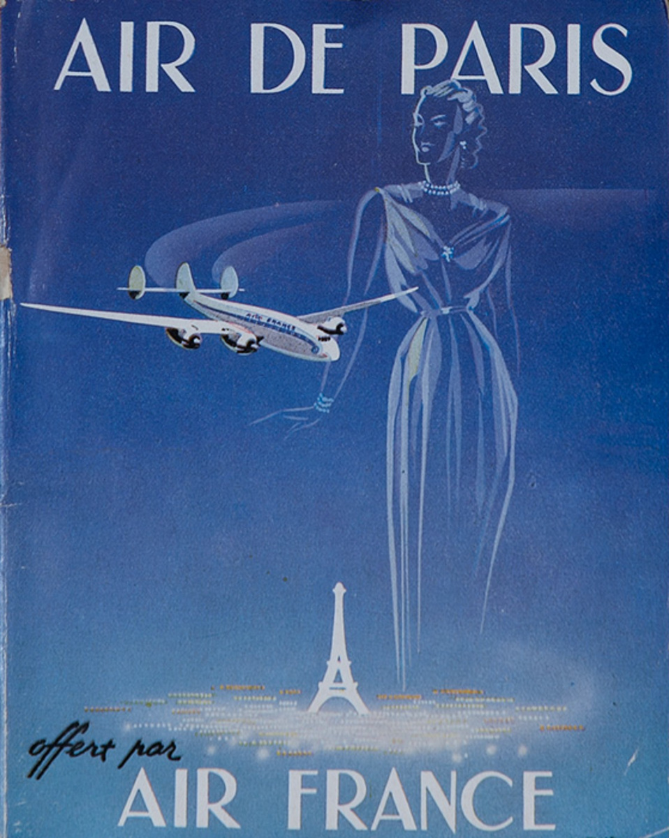 Original Air France Travel Brochure Paris
