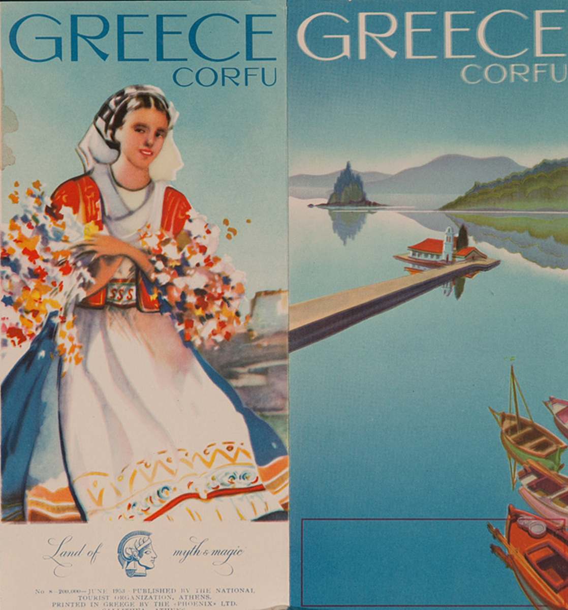 Original Travel Brochure Greece Corfu