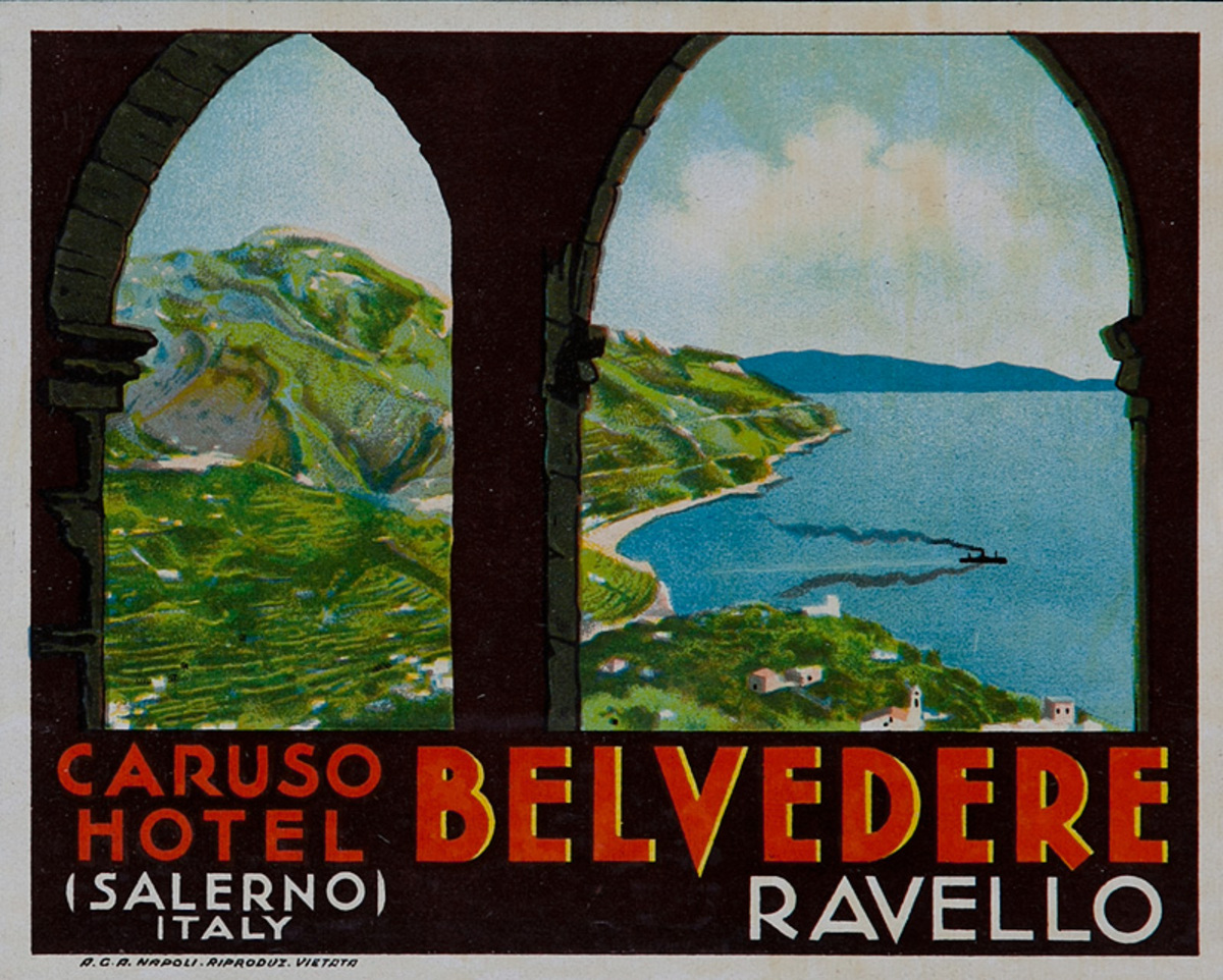 Caruso Hotel Belvedere Italy Original Luggae Label