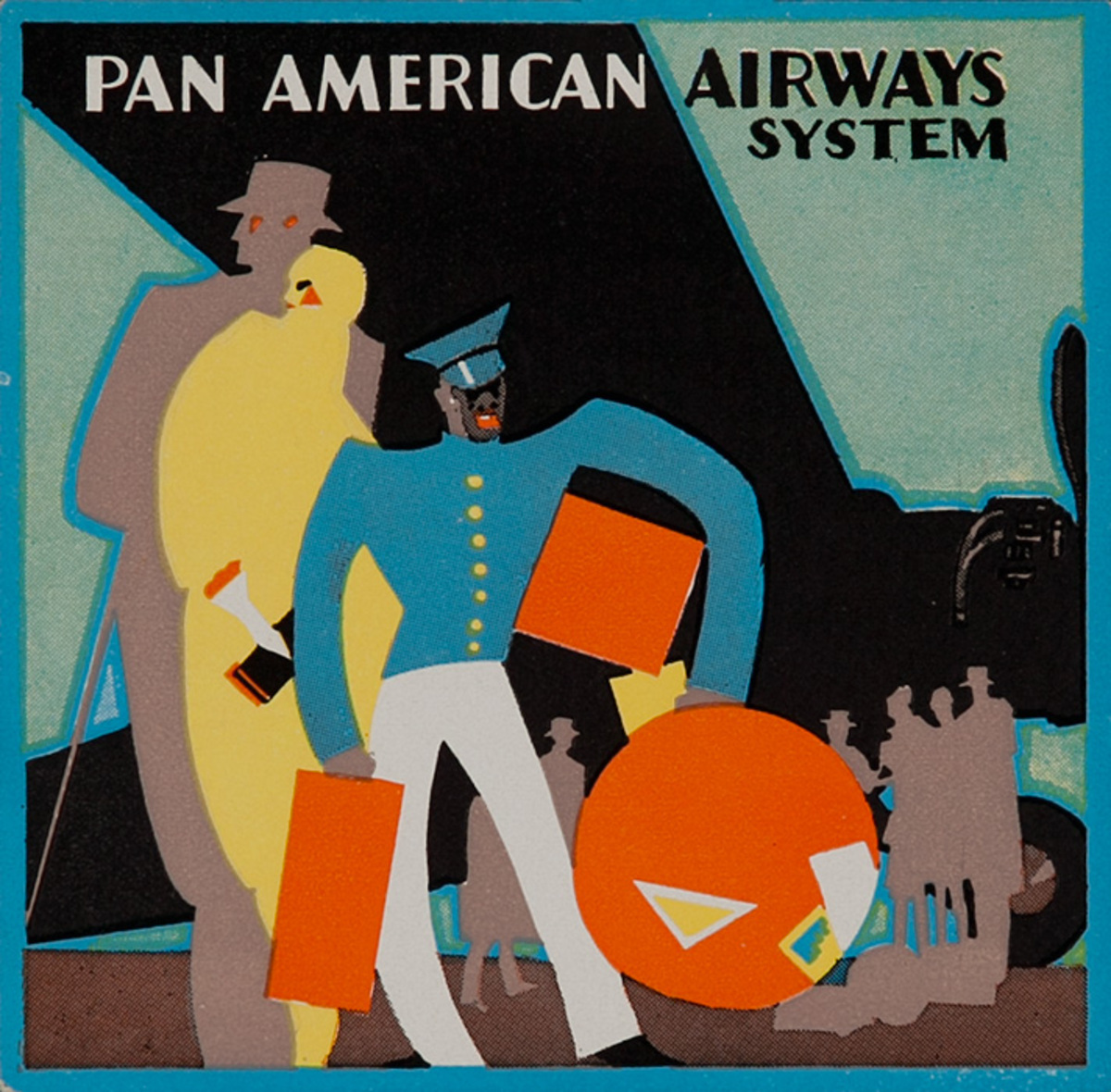 Pan American Airways System Original Luggage Label Skycap Flying Boat