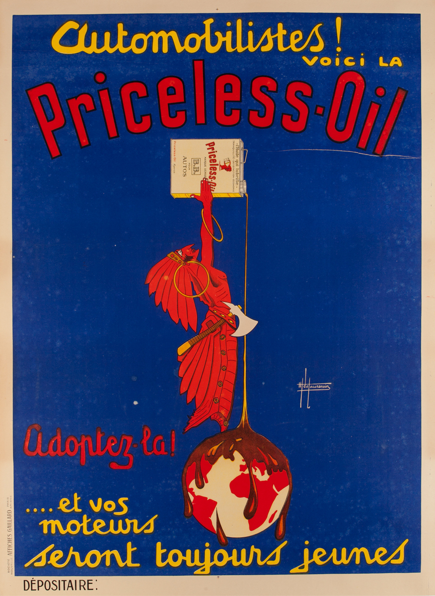 Priceless Oil Original Vintage Advertising Poster 