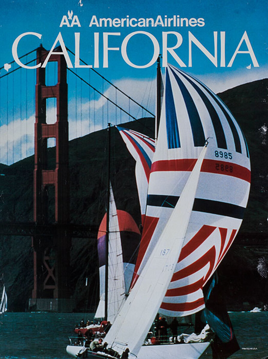 American Airlines Travel Poster California boat photo
