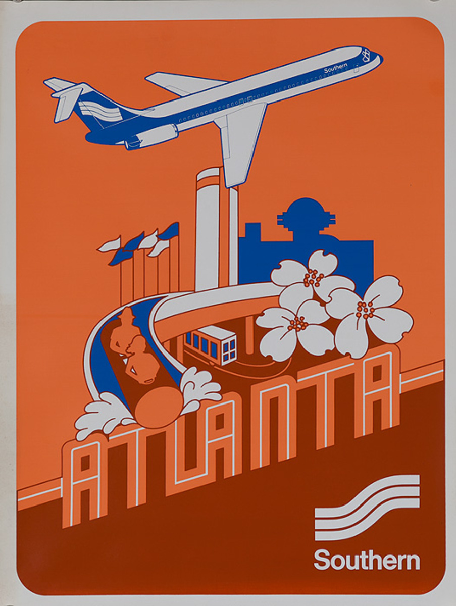 Southern Airways Travel Poster Atlanta