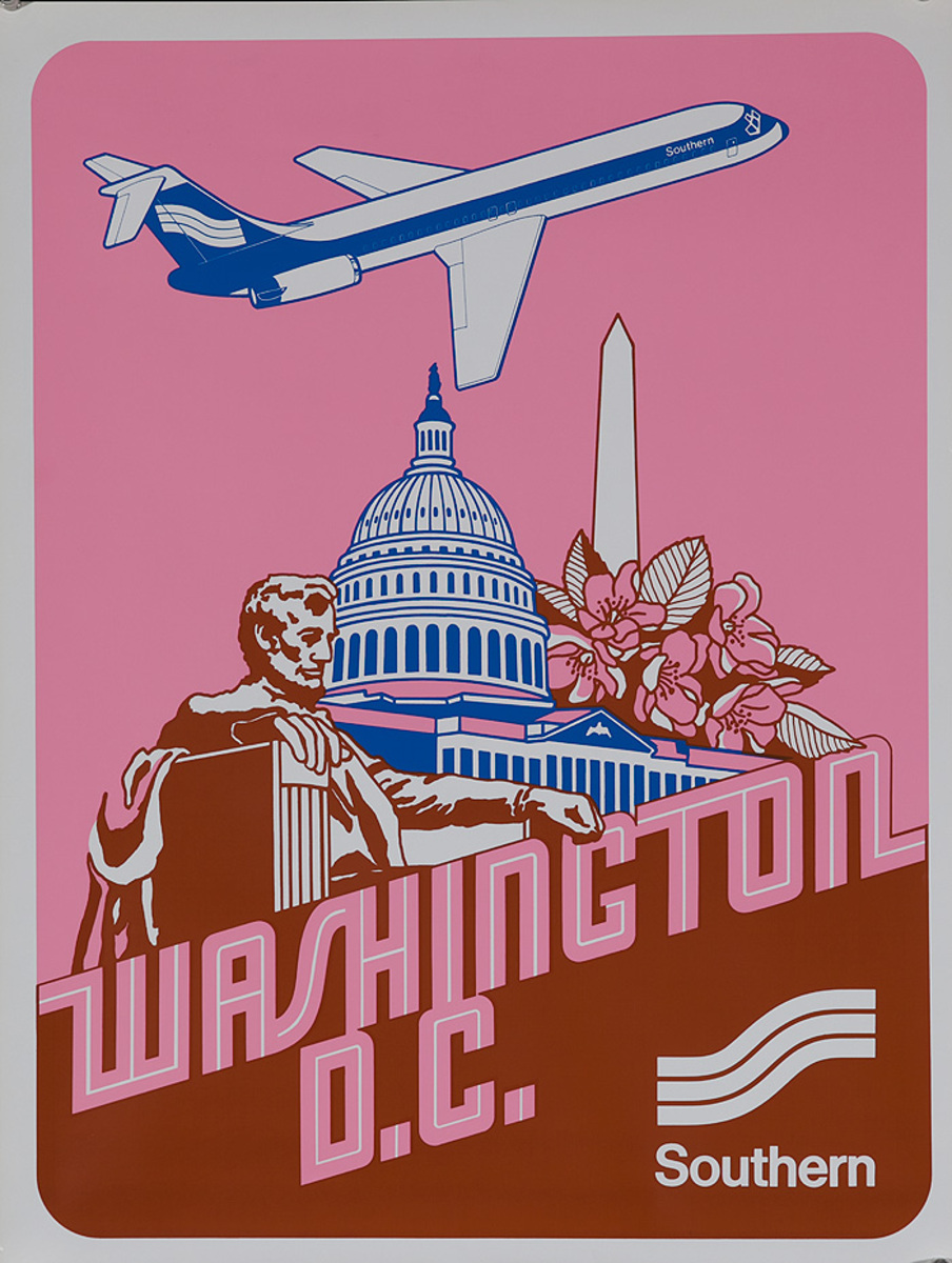 Southern Airways Travel Poster Washington DC