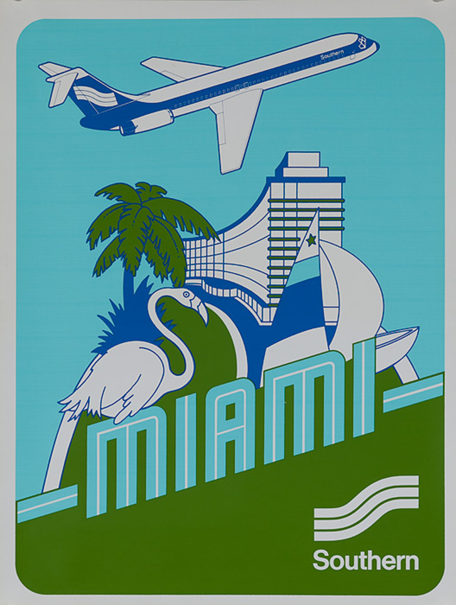 Southern Airways Travel Poster Miami Florida