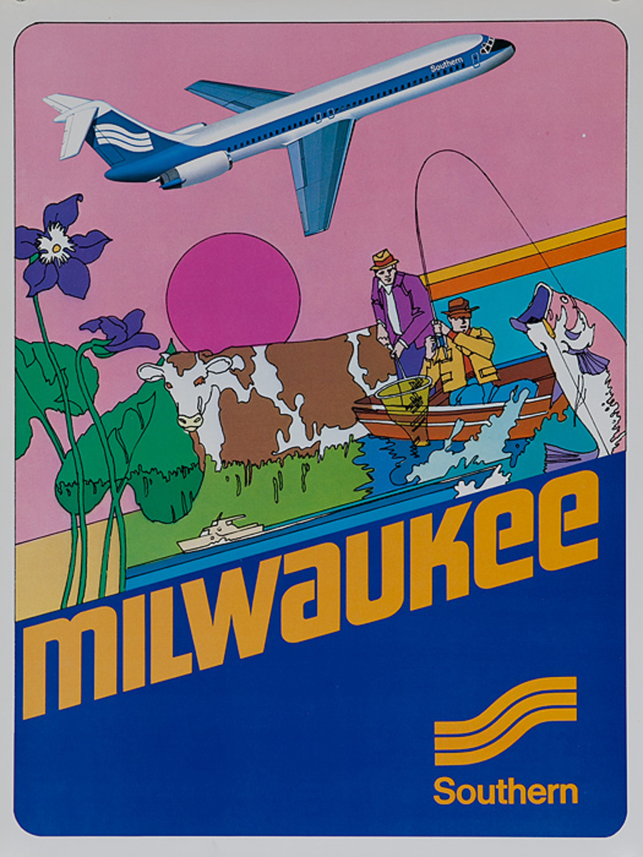 Southern Airways Travel Poster Milwaukee