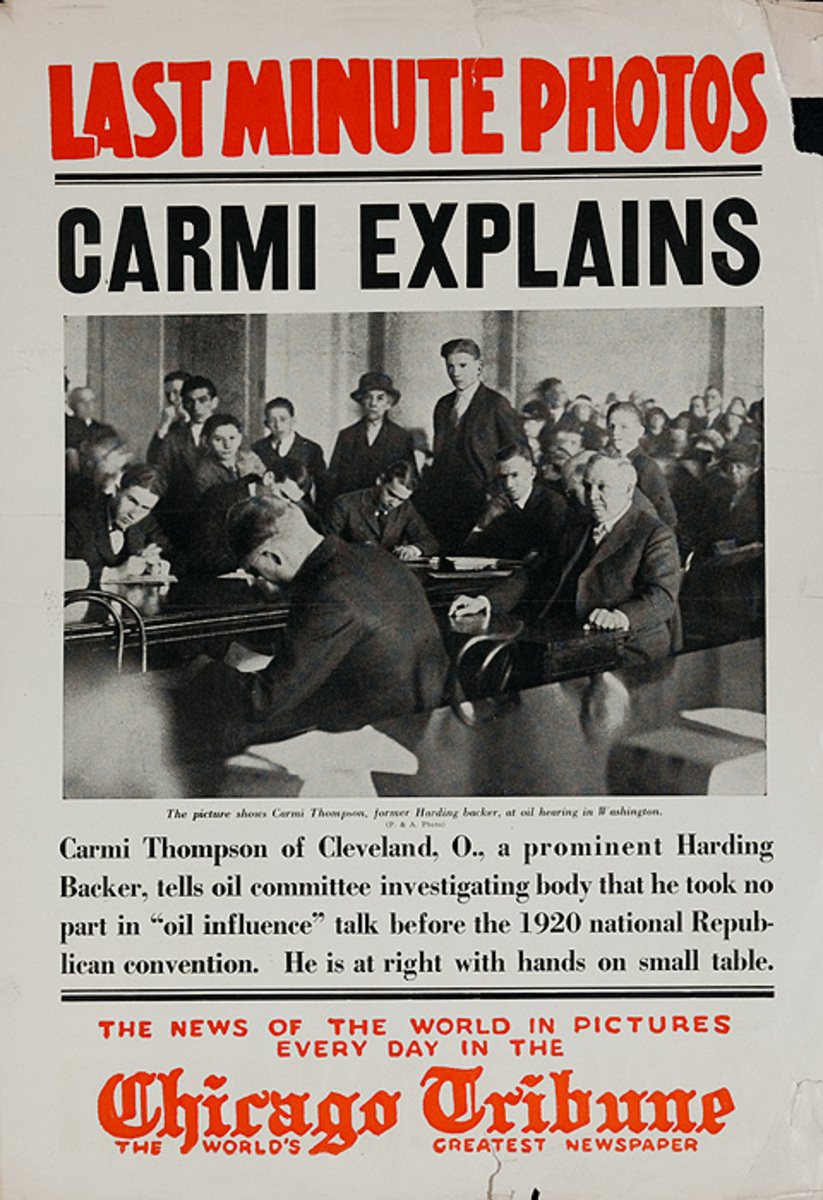 The Chicago Tribune Original Daily Newspaper Advertising Poster Carmi (Thompson) Explains