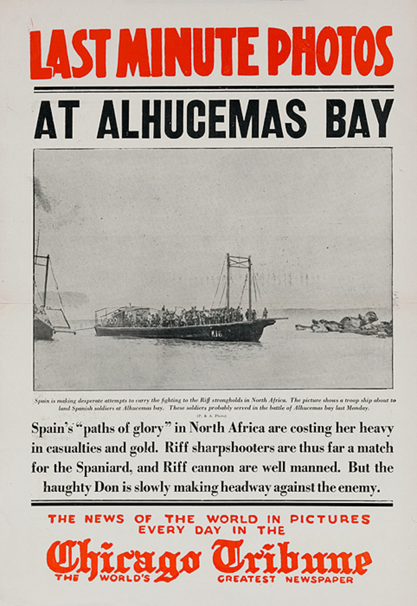The Chicago Tribune Original Daily Newspaper Advertising Poster At Alhucemas Bay