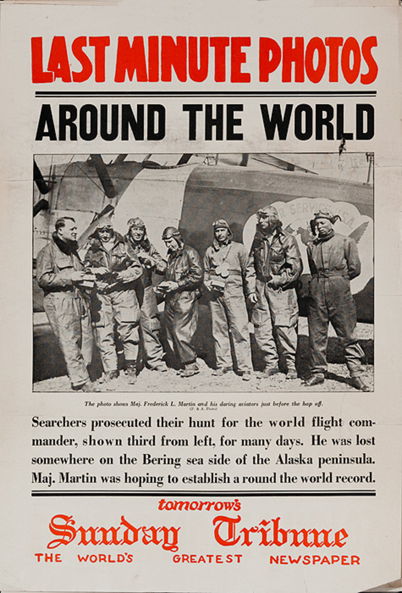 The Chicago Sunday Tribune Original Daily Newspaper Advertising Poster Around the World