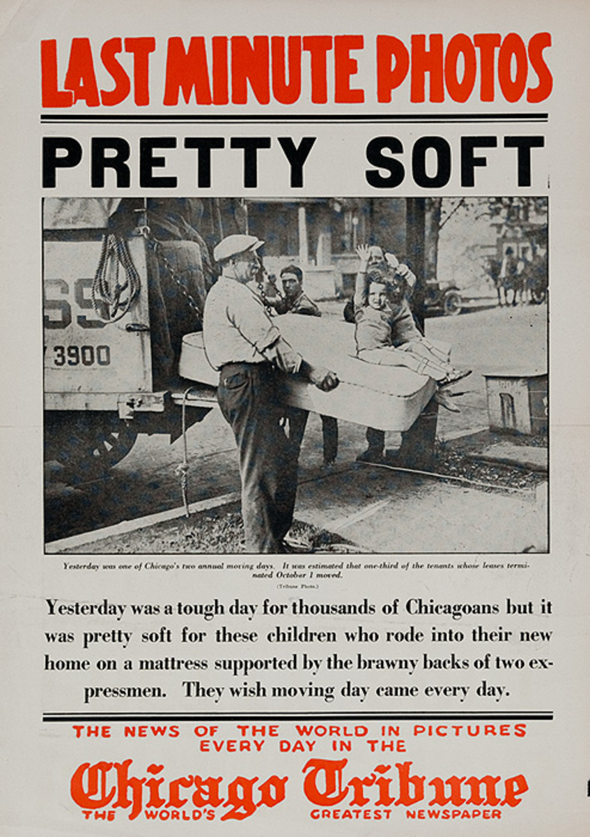 The Chicago Tribune Original Daily Newspaper Advertising Poster Pretty Soft