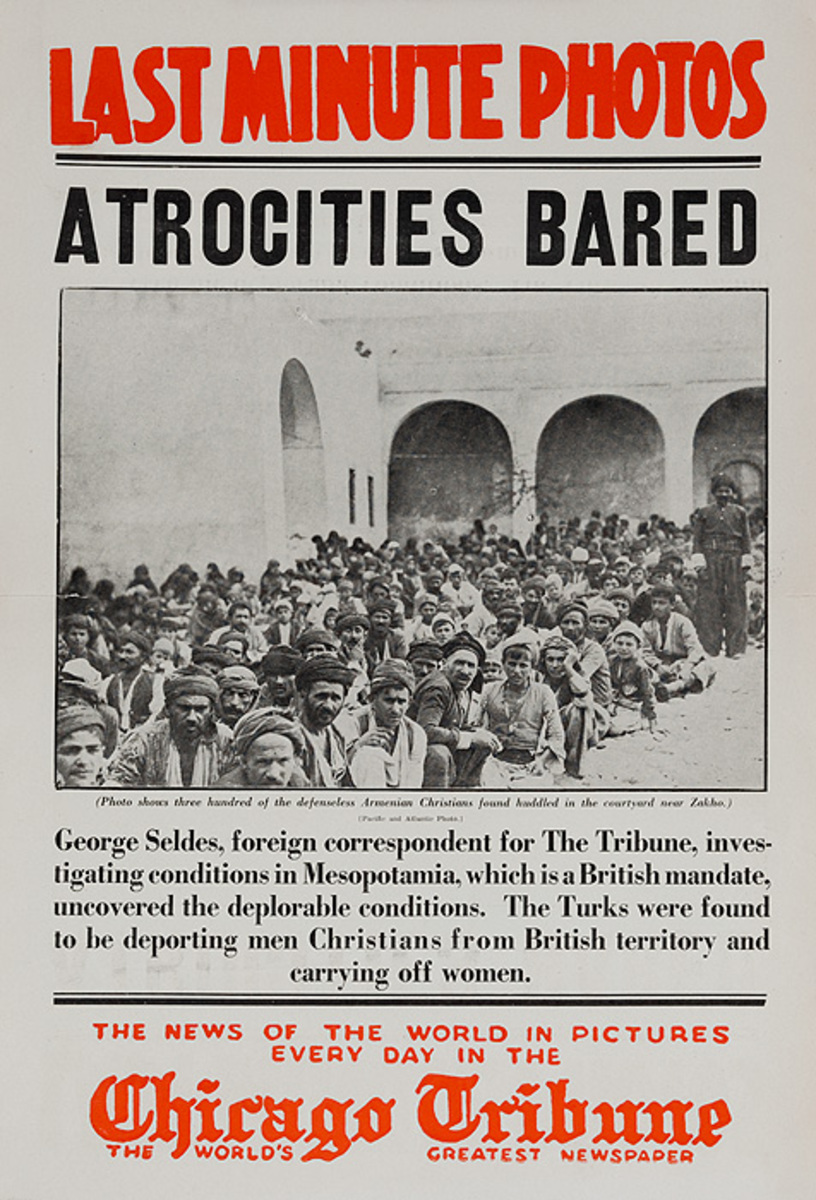 The Chicago Tribune Original Daily Newspaper Advertising Poster Atrocities Bared