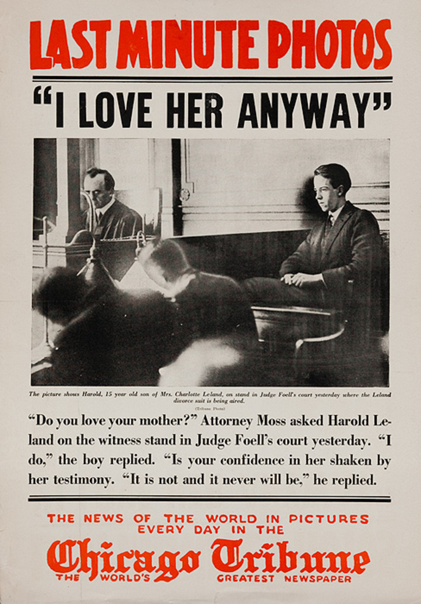 The Chicago Tribune Original Daily Newspaper Advertising Poster I Love Her Anyway